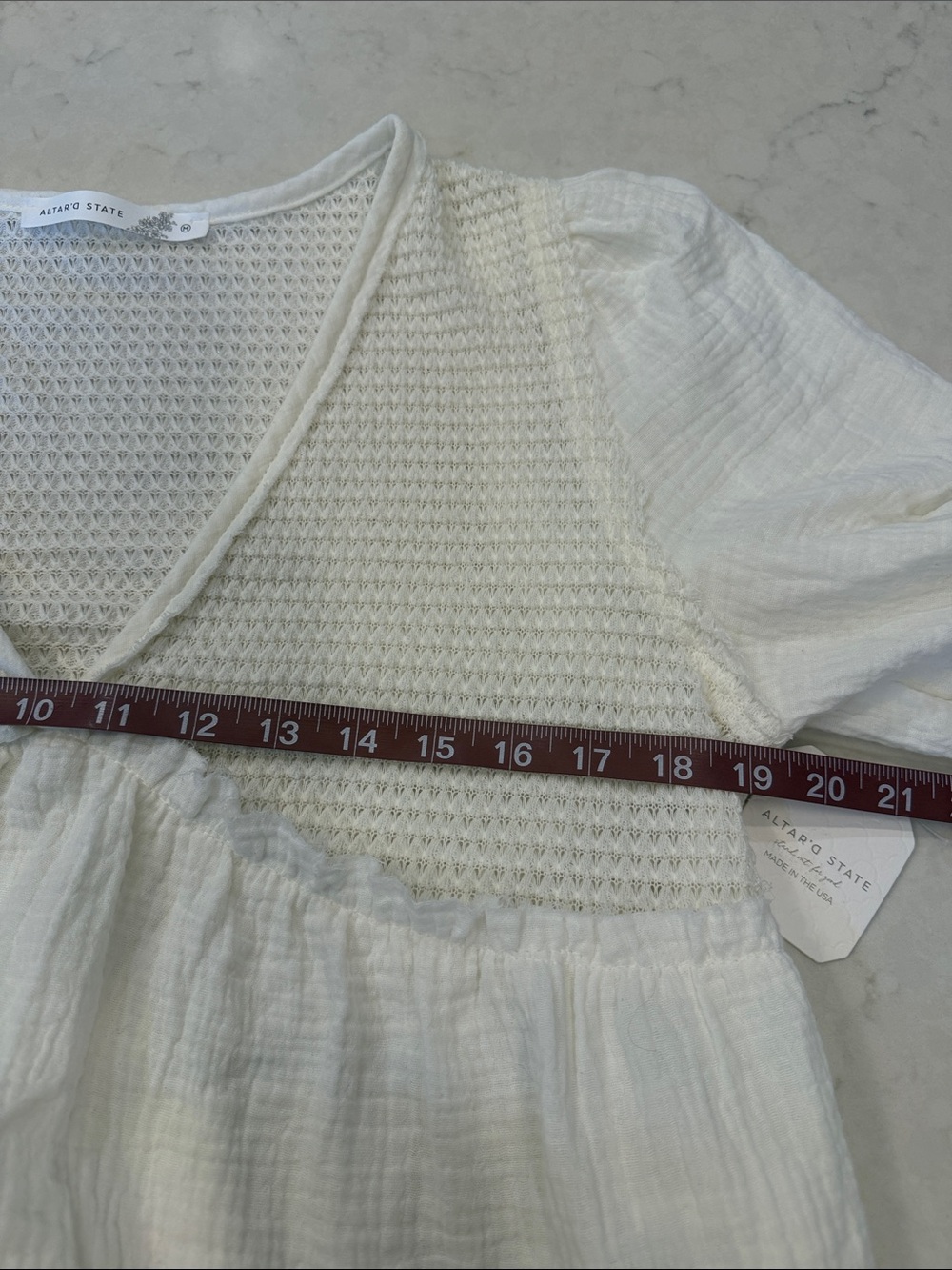 Altar'd State NEW Catarina Long Sleeve Babydoll Top Size Medium - Picture 8 of 10